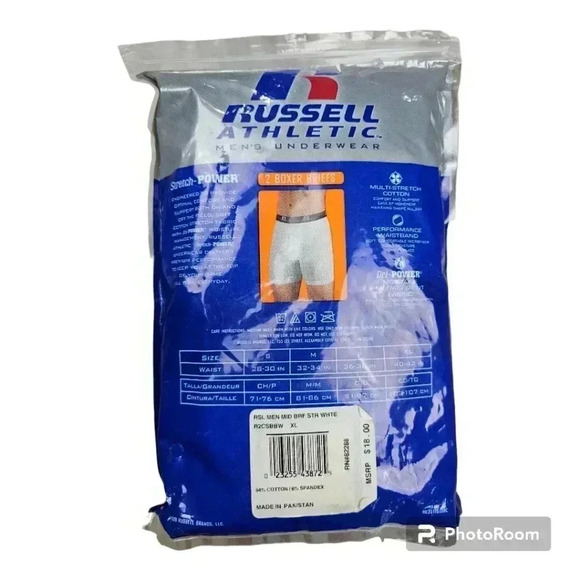 Russell Athletic 2 pairStretch-Power Everyday Performance Boxer Briefs White XL - Picture 2 of 5
